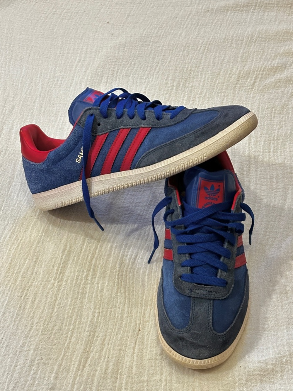 Adidas Samba OG Tribal Blue/Red Politic Gum sole Sz w9.5/m8